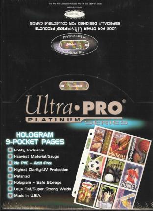 Ultra Pro Platinum 9 Pocket 8x11 Binder Pages Box of 100