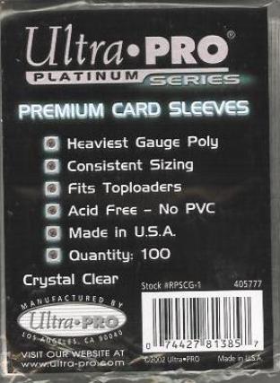 Ultra Pro Platinum Premium Card Sleeves Pack of 100