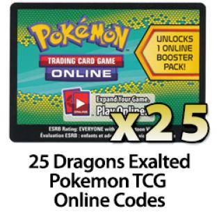 25 Pokemon TCG Online Codes - Dragons Exalted