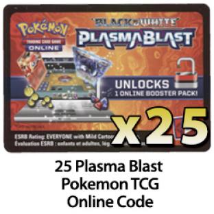 25 Pokemon TCG Online Codes - Plasma Blast