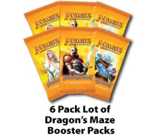 6 Pack Lot of Dragon's Maze Booster Packs