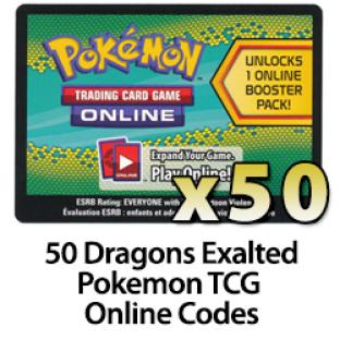 50 Pokemon TCG Online Codes - Dragons Exalted