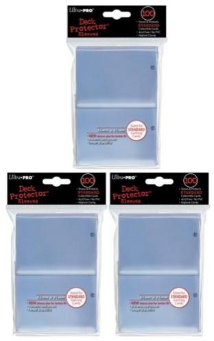 3 Packs of Clear Ultra Pro Sleeves 100 ct