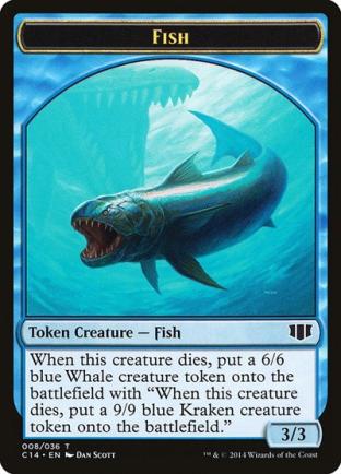 Fish / Zombie (Blue) Double-sided Token