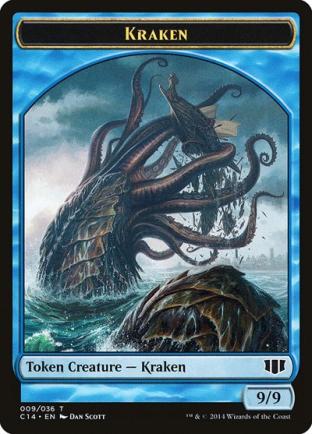 Kraken / Zombie (Blue) Double-sided Token