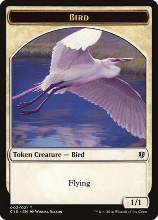 Bird (White) / Saproling Double-sided Token