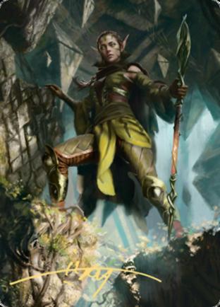 Nissa of Shadowed Boughs 1 Art Card (Gold Stamped Signature)