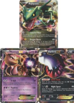 Set of 3 EX Tin Promo Cards ( RayquazaEX DarkraiEX and MewtwoEX )
