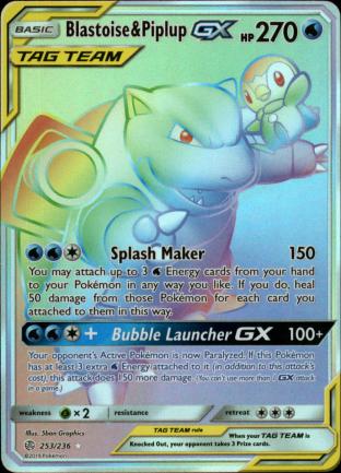 Blastoise & Piplup GX (Rare Rainbow)