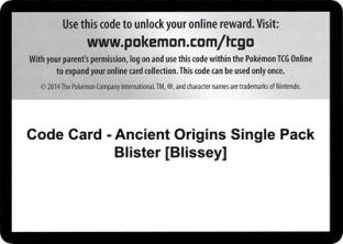 Code Card - Ancient Origins Single Pack Blister (Blissey)