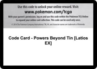 Code Card - Powers Beyond Tin (Latios EX)