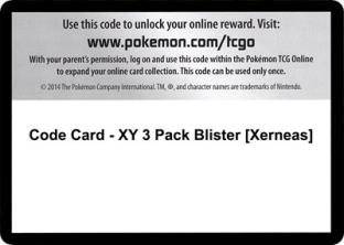 Code Card - XY 3 Pack Blister (Xerneas)
