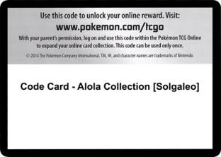 Code Card - Alola Collection (Solgaleo)