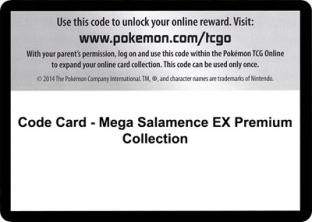 Code Card - Mega Salamence EX Premium Collection