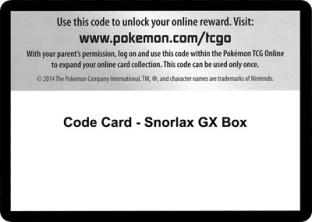 Code Card - Snorlax GX Box