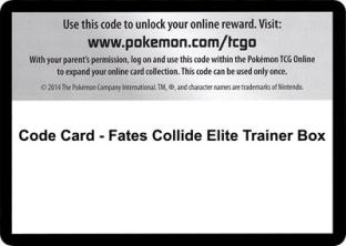 Code Card - Fates Collide Elite Trainer Box