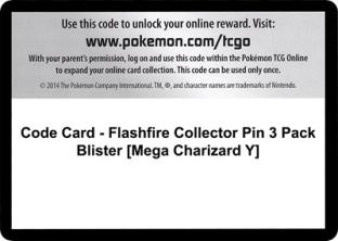 Code Card - Flashfire Collector Pin 3 Pack Blister (Mega Charizard Y)