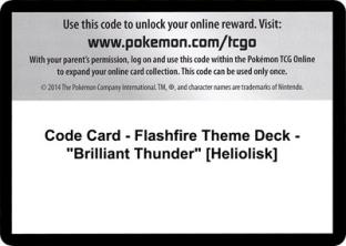 Code Card - Flashfire Theme Deck - Brilliant Thunder (Heliolisk)
