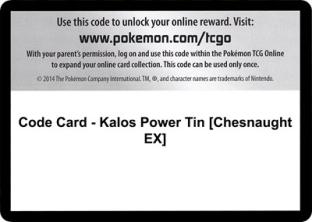 Code Card - Kalos Power Tin (Chesnaught EX)