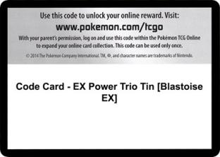 Code Card - EX Power Trio Tin (Blastoise EX)