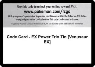 Code Card - EX Power Trio Tin (Venusaur EX)