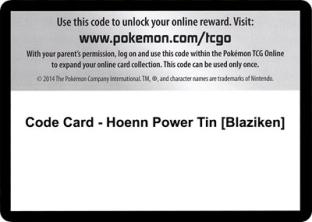 Code Card - Hoenn Power Tin (Blaziken)