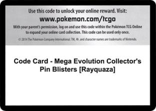 Code Card - Mega Evolution Collector's Pin Blisters (Rayquaza)