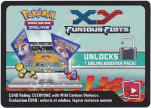 XY Furious Fists Unused Online Pack Code Card (1 Digital Pack)
