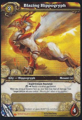 Blazing Hippogryph (unredeemed and unscratched loot card)