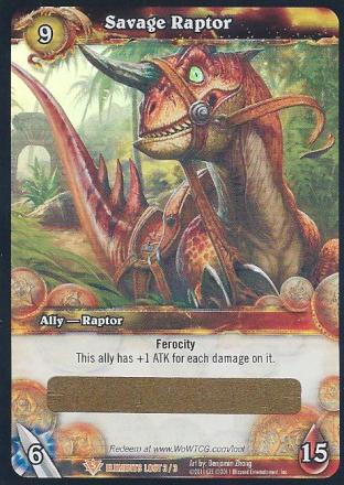 Savage Raptor (Unredeemed and Unscratched Loot Card)